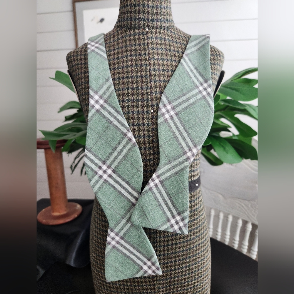 Sage Green and White and Gray  Bow Tie